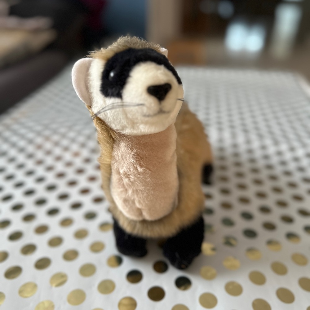 Plush Ferret Toy - Brown and Black